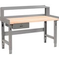 Global Equipment Workbench w/ Maple Square Edge Top   Riser, 48"W x 30"D, Gray 318690
